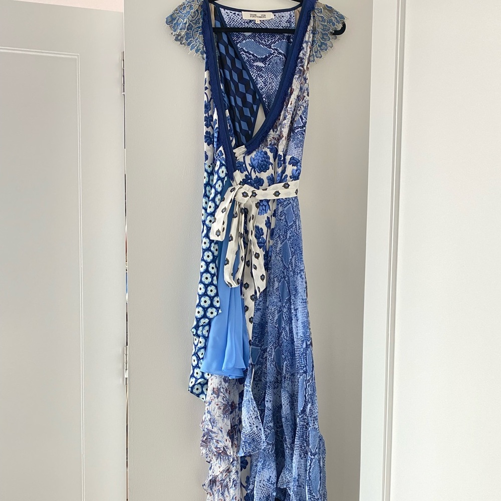 DVF Ava Silk High-Low Wrap Dress